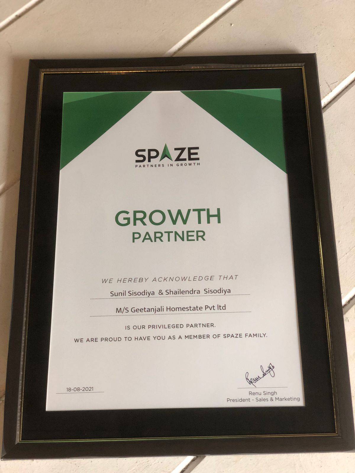 No. 1 Growth Partner August 2021 By Spaze Group